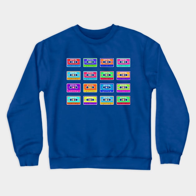 Retro 80s Cassette Tapes Crewneck Sweatshirt by Scar